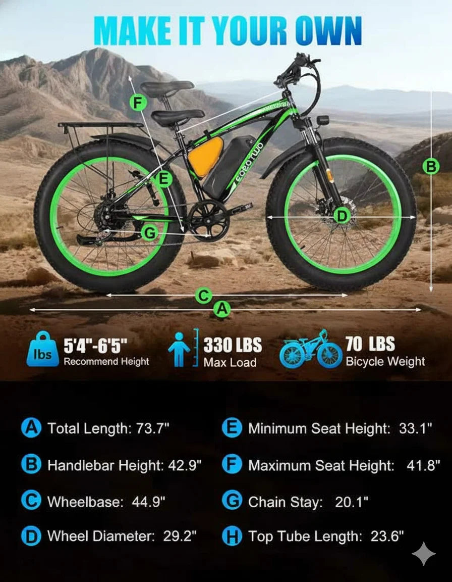 Adult Electric Fat Tire Ebike Featuring Strong Motor And Battery