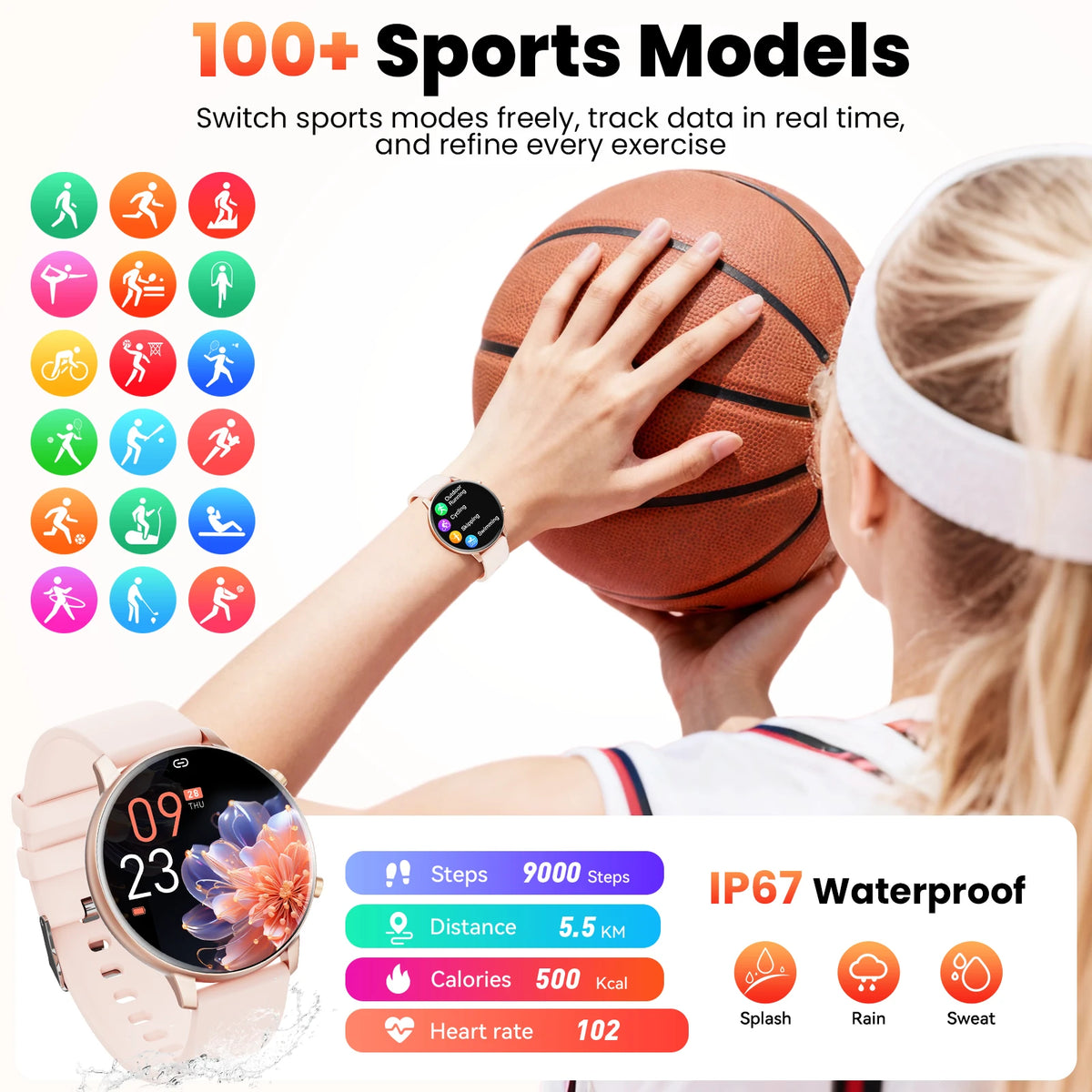 Advanced Bluetooth Smart Watch With Fitness And Health Tracking