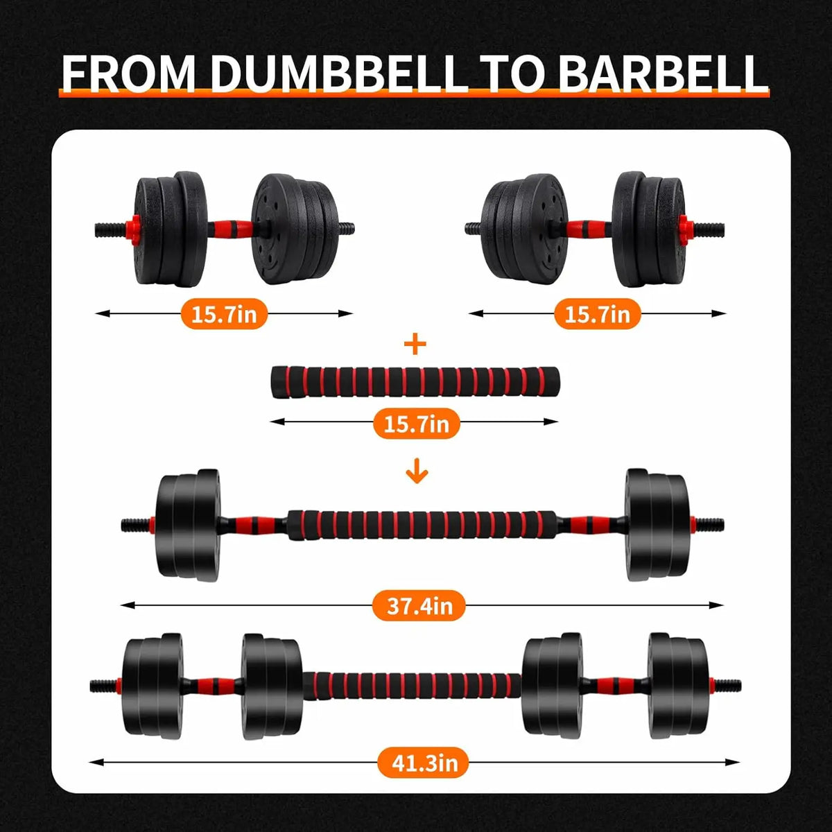 Adjustable Anti Slip Dumbbell Barbell Set For Home Strength Training
