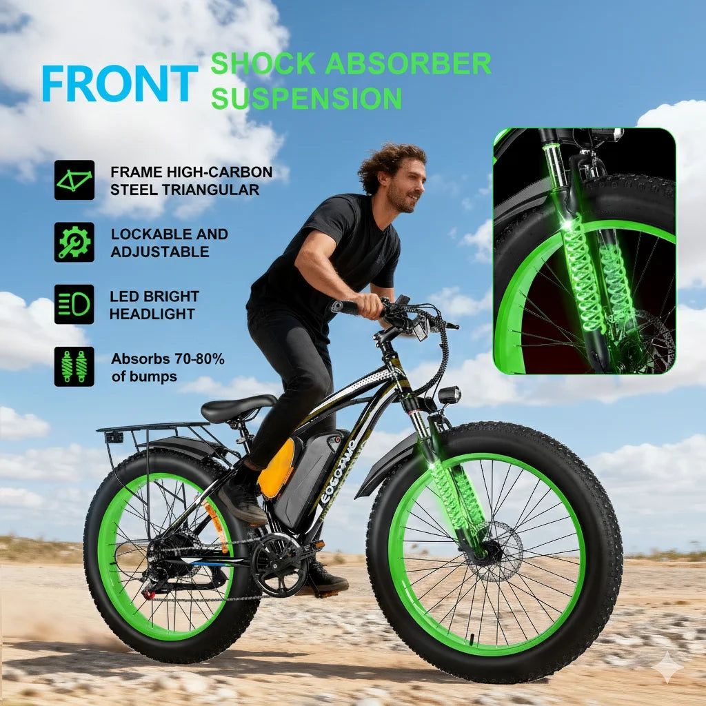 Adult Electric Fat Tire Ebike Featuring Strong Motor And Battery