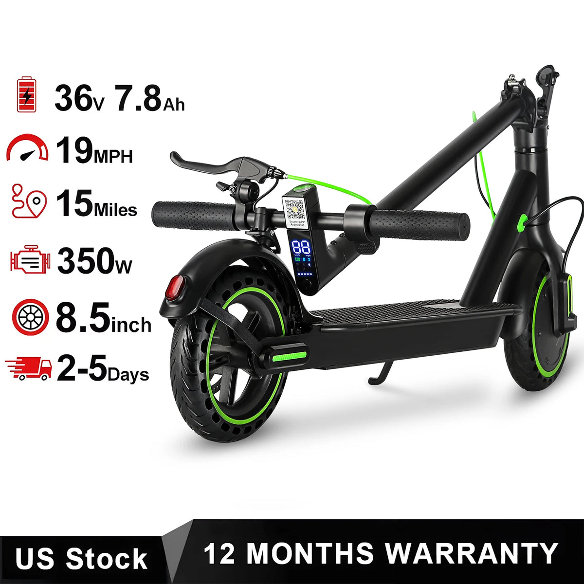 DXH Folding Electric Scooter With Dual Suspension And App Control