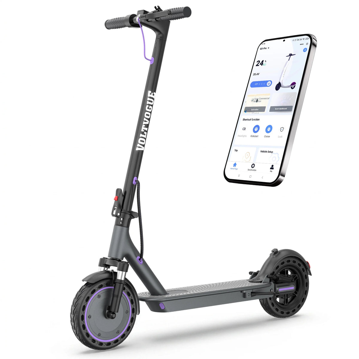 Aovopro Foldable Electric Scooter With Smart App Control System