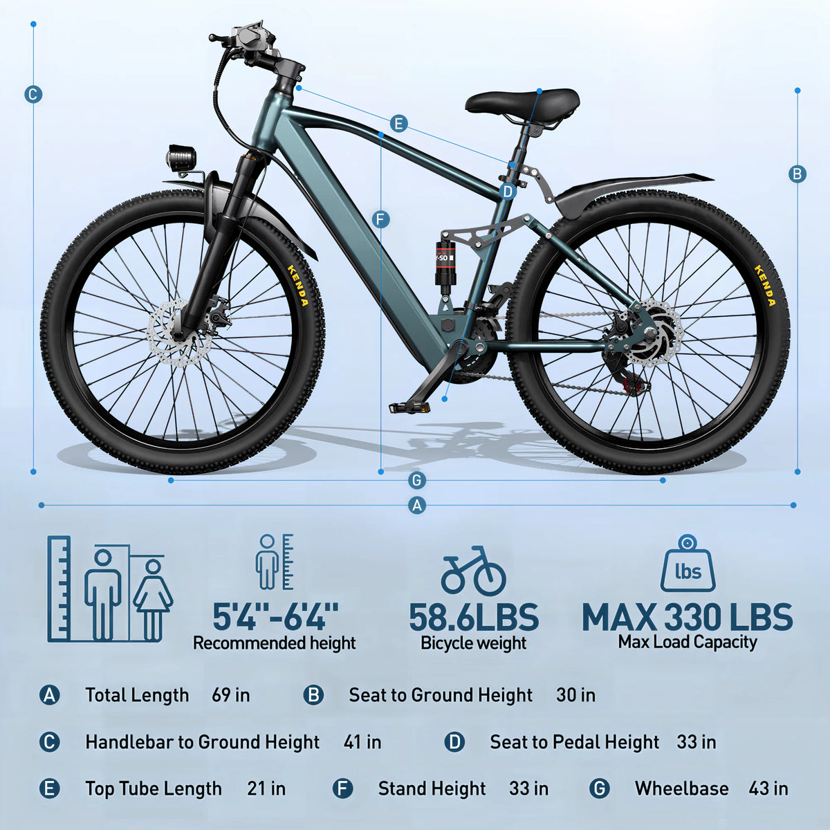 Electric Mountain Bike With 36V Battery And Full Suspension