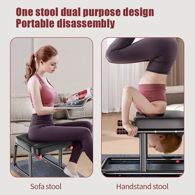 KBQ Multifunctional Inverted Yoga Stool With Double Armrest Trainer