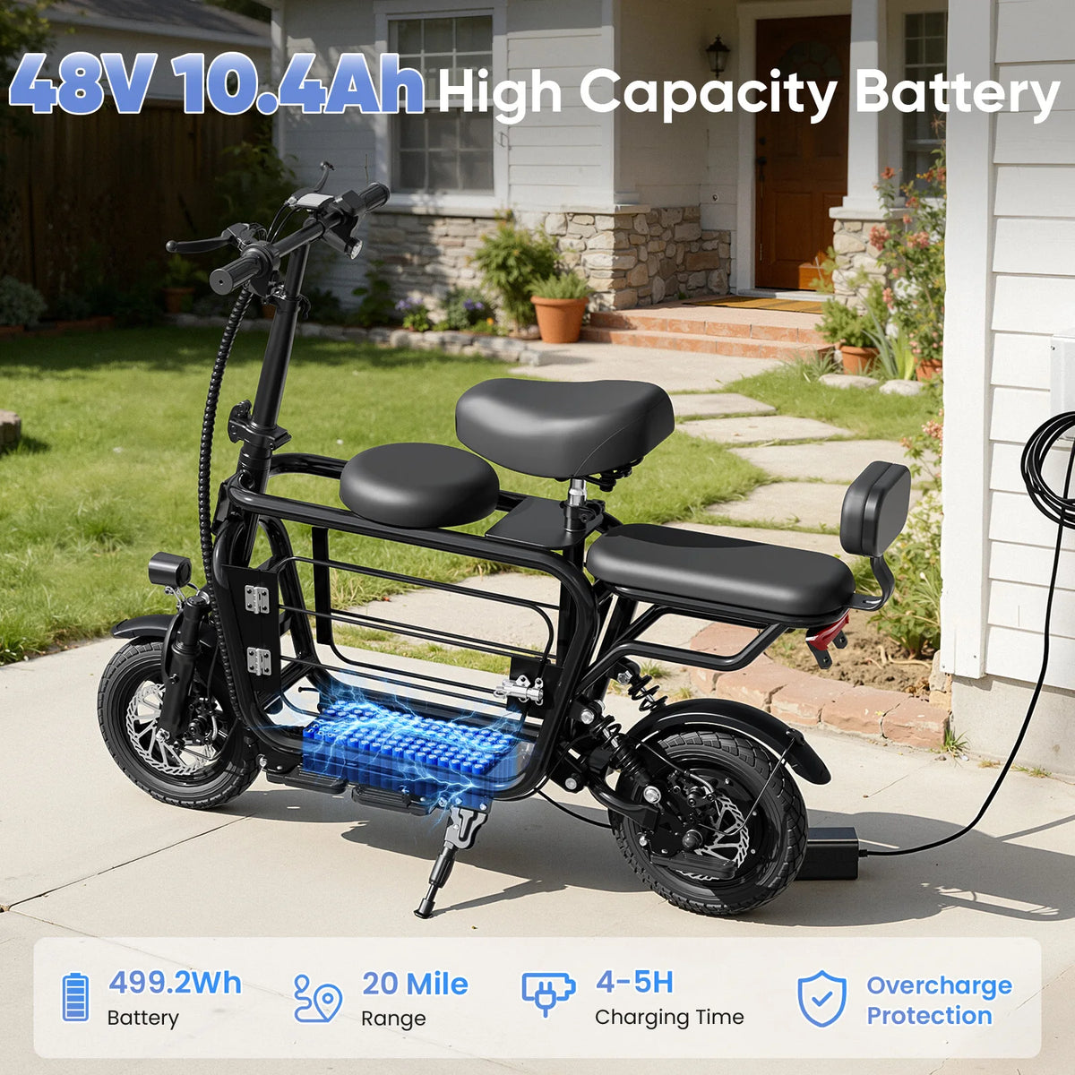 Eilleo Spacewalk Foldable 750W Electric Scooter With Seat Basket