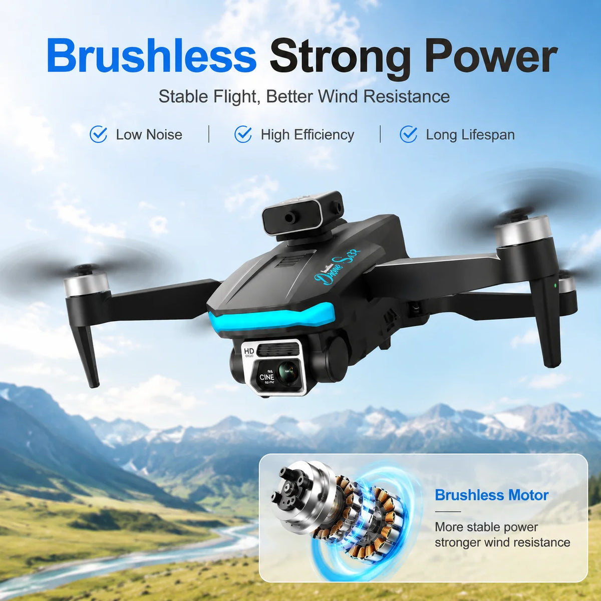 ZNLYRION S132 Foldable Dual Camera RC Quadcopter With Optical Flow