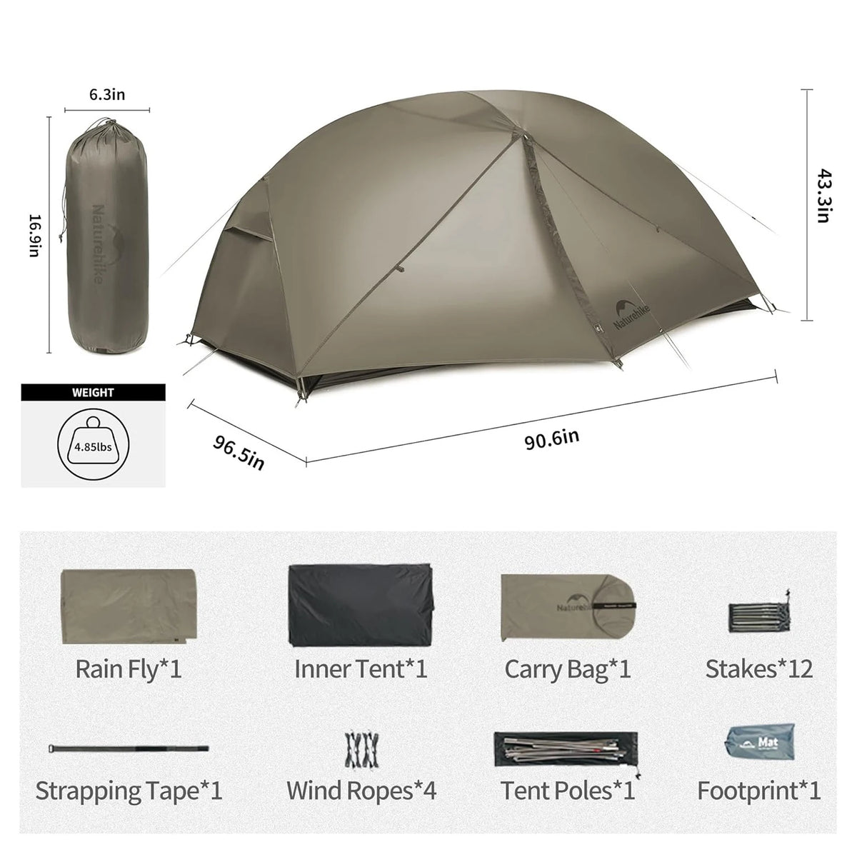 Naturehike Mongar Pro Double Layer Waterproof Camping Tent