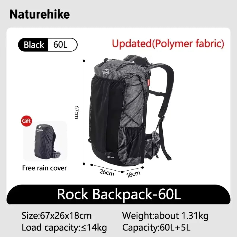 Naturehike Rock Outdoor Backpack With Rain Cover For Camping
