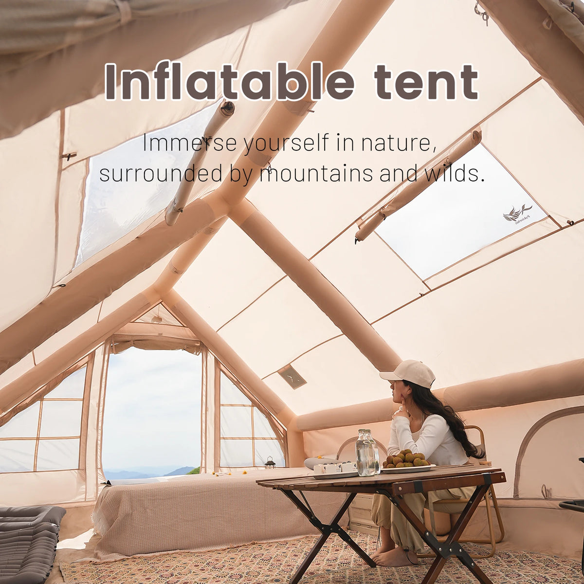 Pakicetus Inflatable Camping Tent With Skylight Quick Setup Air Pump Included