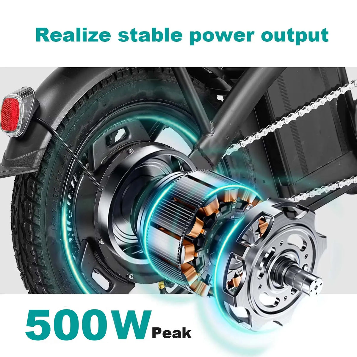 Terrosor Folding Electric Bike With 48V Motor And Removable Battery