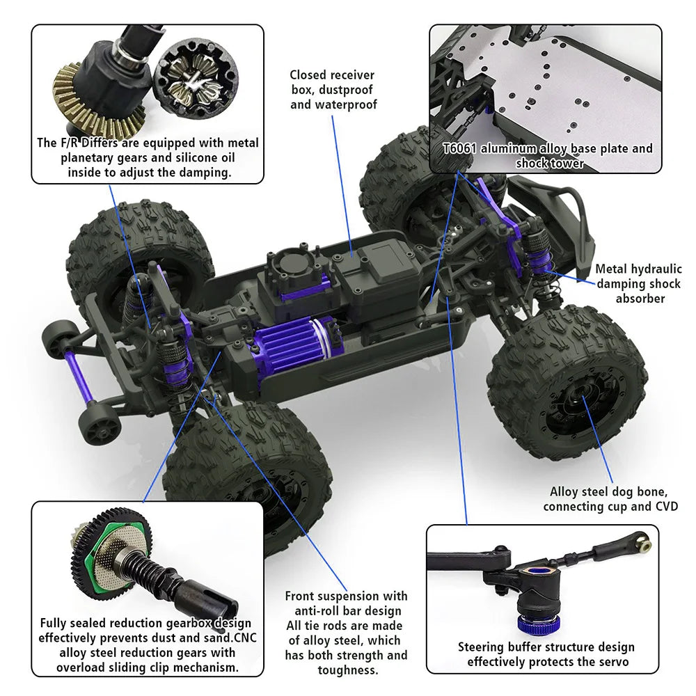 JIUSI PT14R V3 Brushless 4WD Remote Control Racing Car