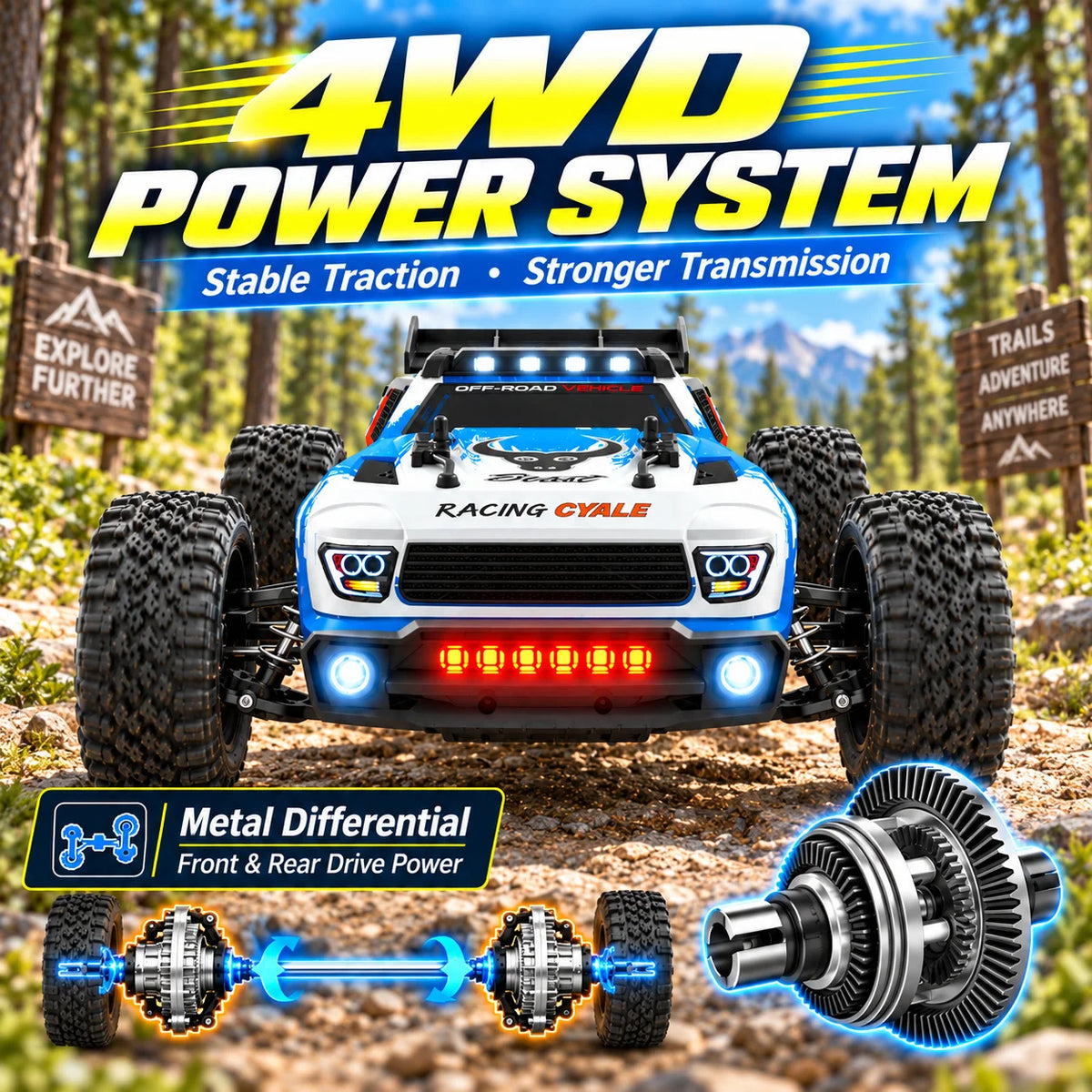 ZNLYRION Brushless RC Truck With Metal Gears And Remote Control