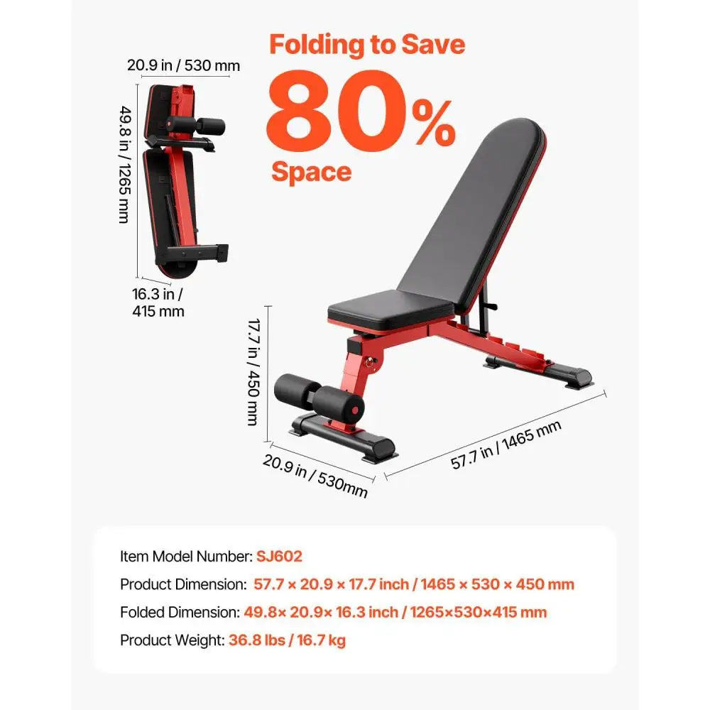 Professional Adjustable Foldable Weight Bench For Home Gym Training
