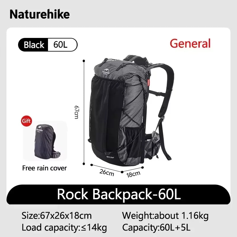 Naturehike Rock Outdoor Backpack With Rain Cover For Camping