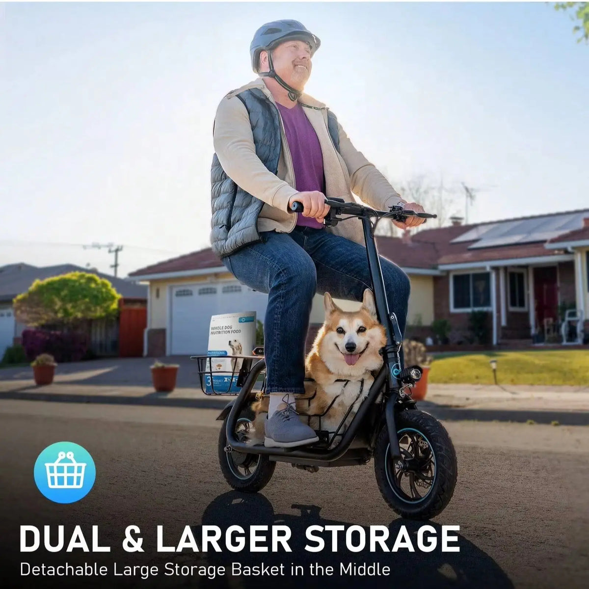 Gyroor Foldable Electric Scooter With Storage Basket For Commute