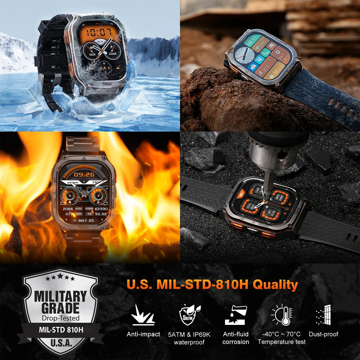 Kospet Tank M3 Ultra GPS Smartwatch With Bluetooth Calling