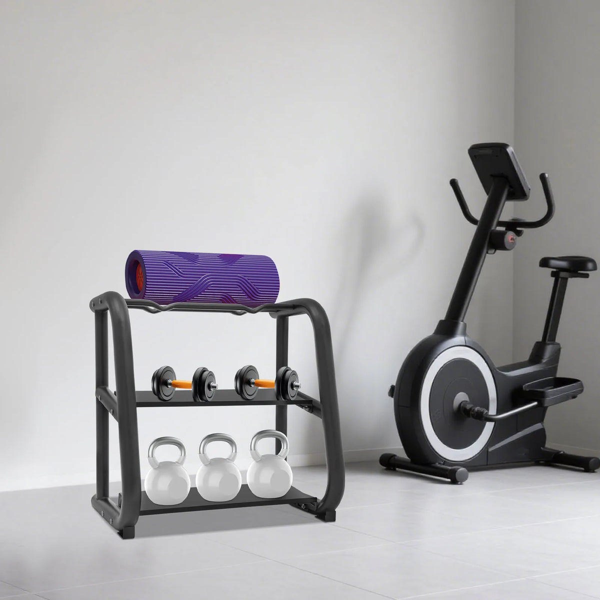 Sturdy Three Tier Steel Dumbbell Rack For Home Gym Storage
