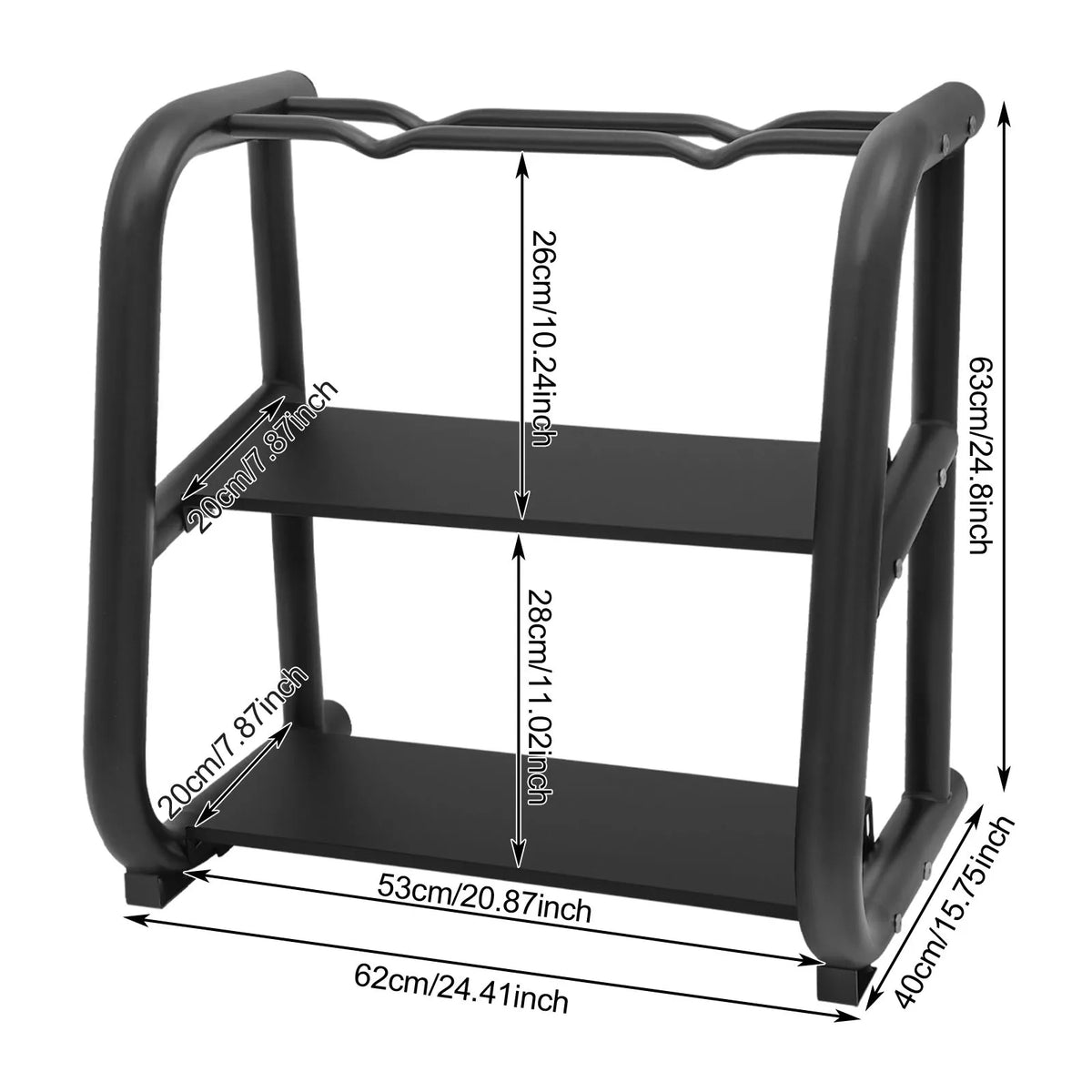 Sturdy Three Tier Steel Dumbbell Rack For Home Gym Storage