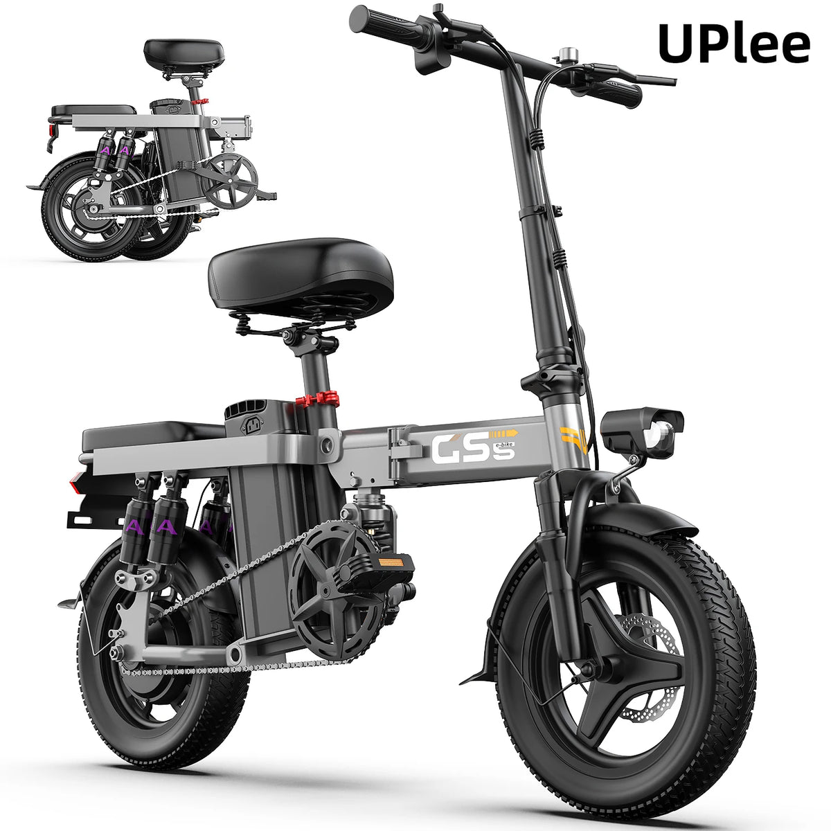 UPlee GS5 Folding Electric Bike 500W Peak 48V Removable Battery