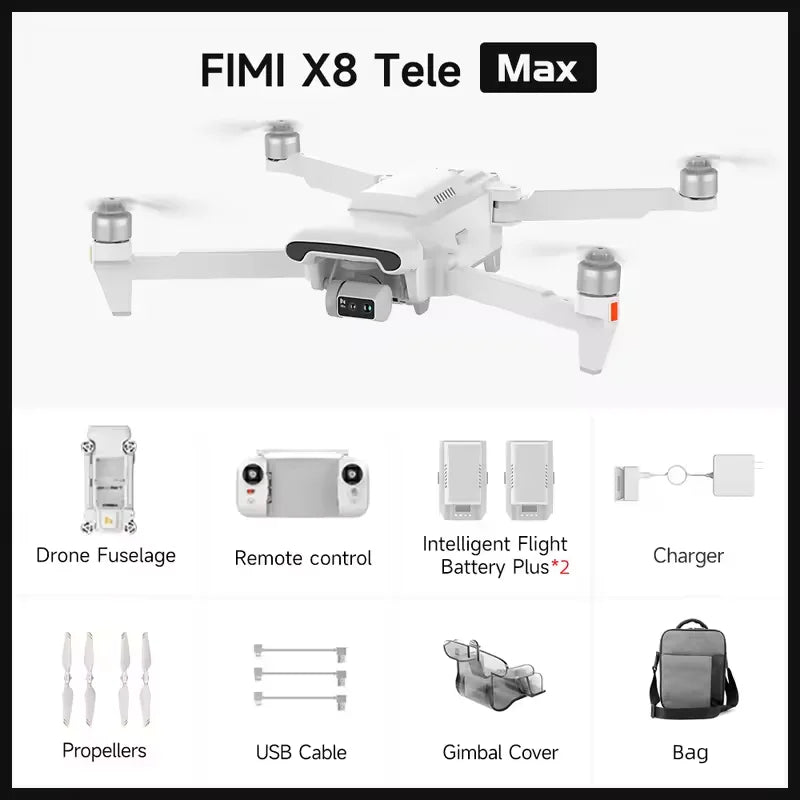 FIMI X8 Tele Max 4K Professional Drone Featuring 30x Zoom