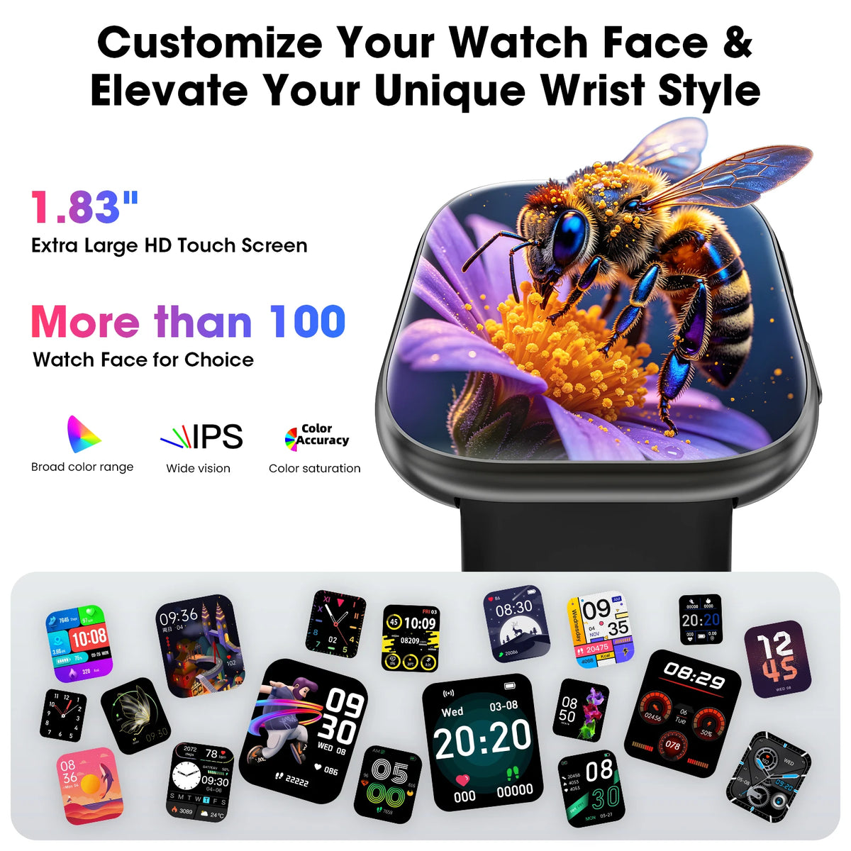 Bluetooth Smart Watch With Heart Rate And SpO2 Tracking