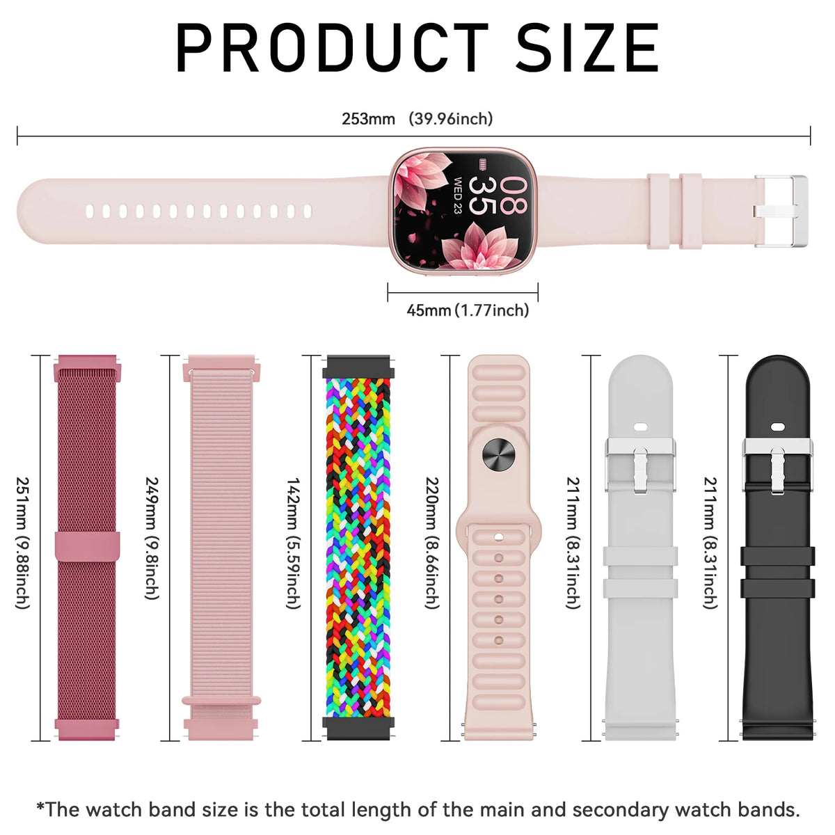 Women Smart Watch Fitness Tracker Heart Rate Monitor IP67 Waterproof