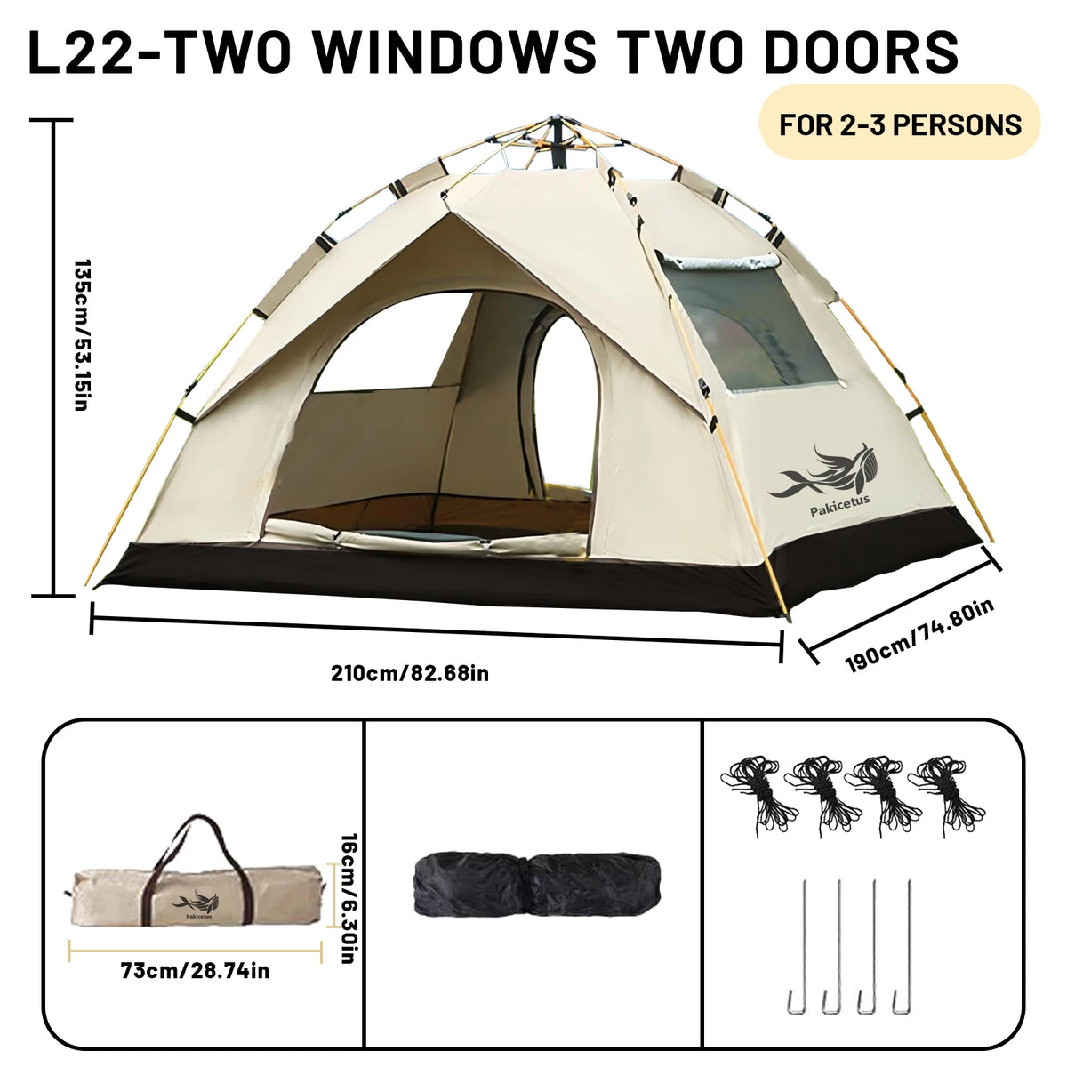 Instant Pop Up Camping Tent For Outdoor Adventures And Travel