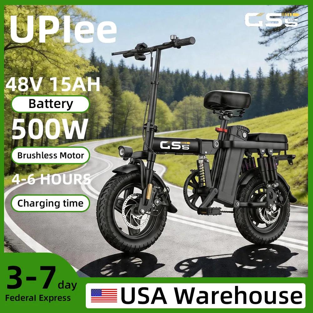 UPlee GS5 Folding Electric Bike 500W Peak 48V Removable Battery