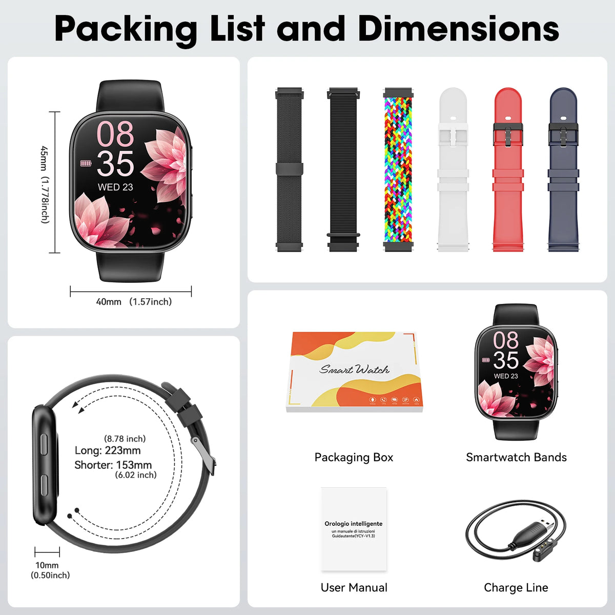 Bluetooth Smart Watch With Heart Rate And SpO2 Tracking