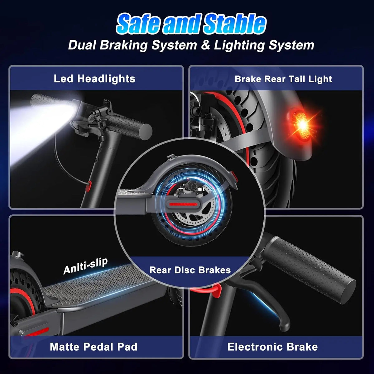 OBX Foldable Electric Scooter With App Control And Solid Tires