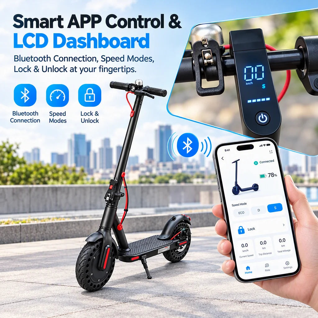 350W Foldable Electric Scooter With Enhanced Battery Life
