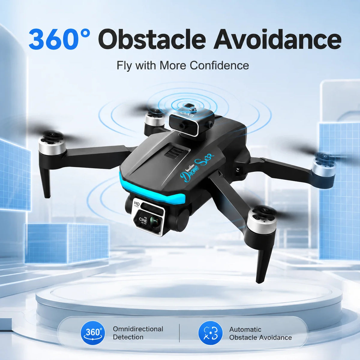 ZNLYRION S132 Foldable Dual Camera RC Quadcopter With Optical Flow