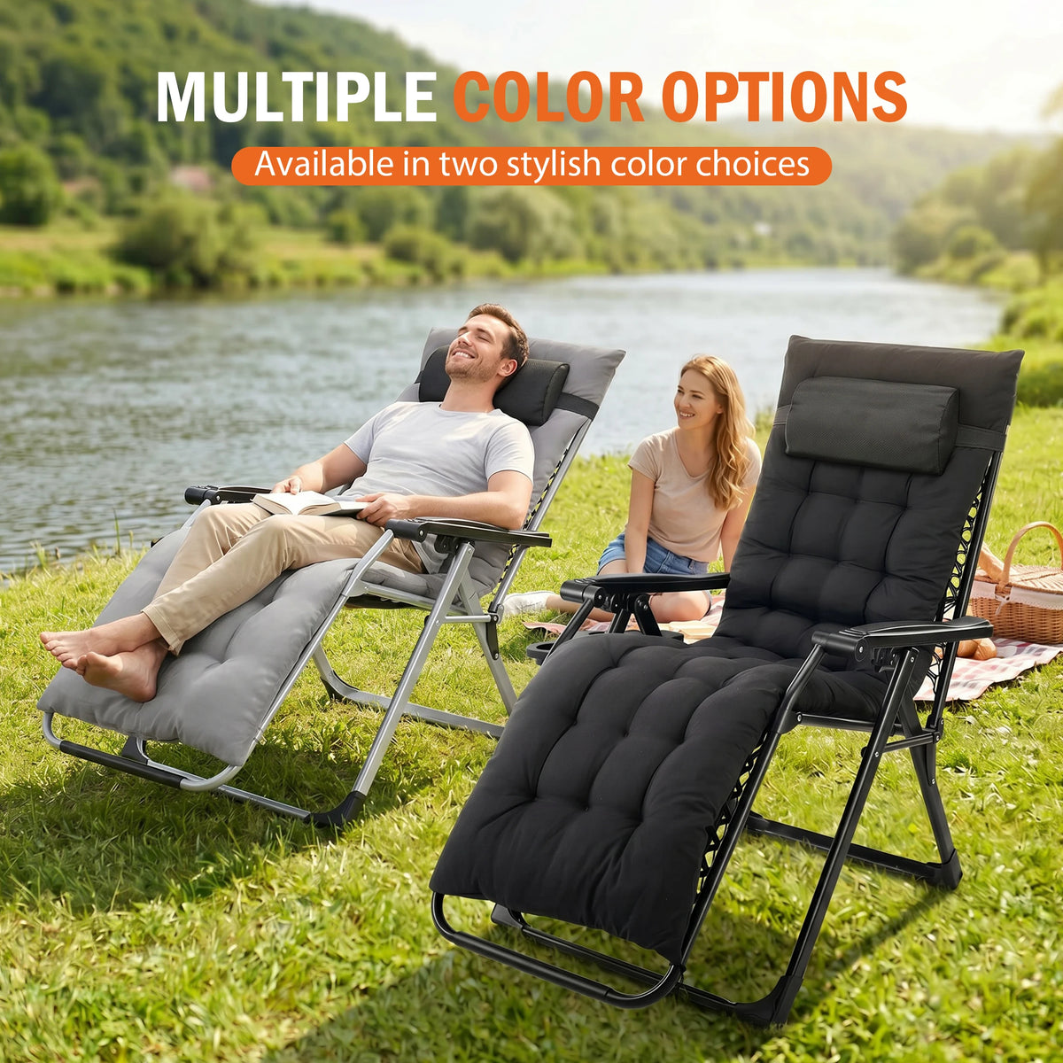 JHK Zero Gravity Reclining Soft Cushioned Lounge Chair