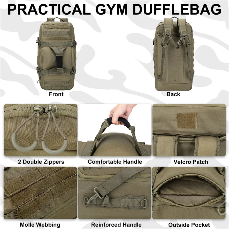 LQARMY Durable Tactical Backpack for Hiking Camping and Travel Adventures