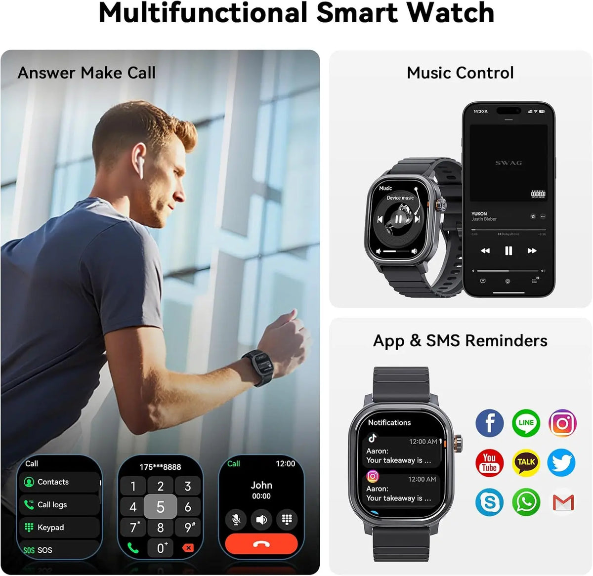Kospet Pulse Smartwatch Amoled Screen Bluetooth Calling Waterproof Fitness
