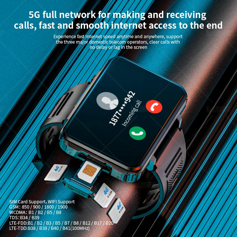 LOKMAT Smartwatch With 4G Calling And Dual Camera For Android