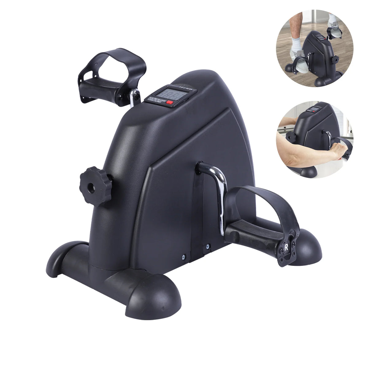 Compact Under Desk Pedal Exerciser Featuring Digital Display Cardio Trainer