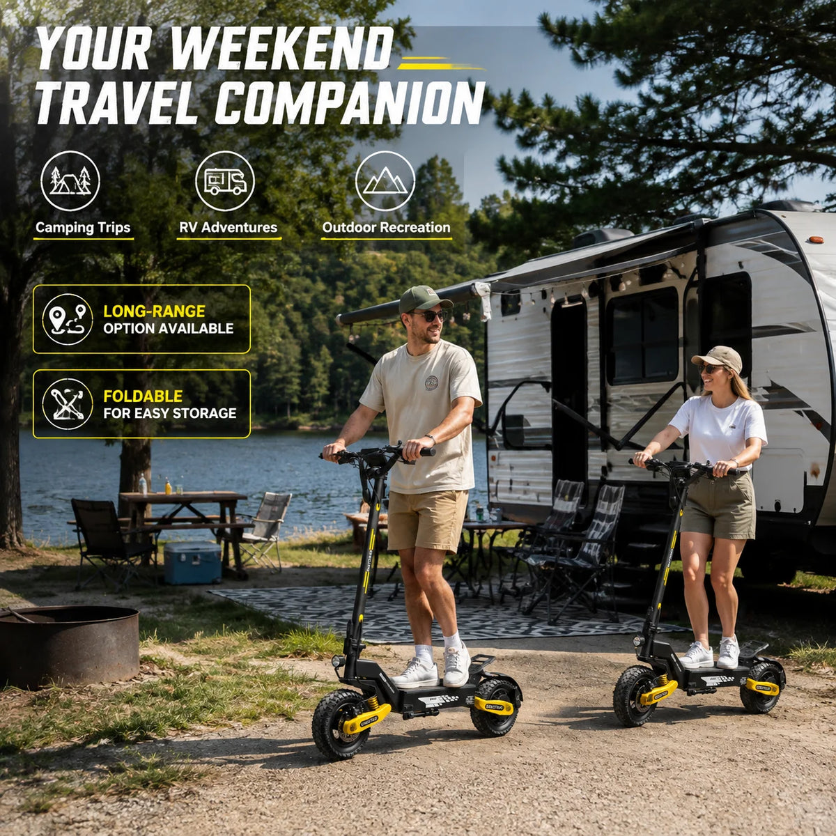 Eoeotwo 1200W Off Road Electric Scooter 48V 30MPH Foldable Option