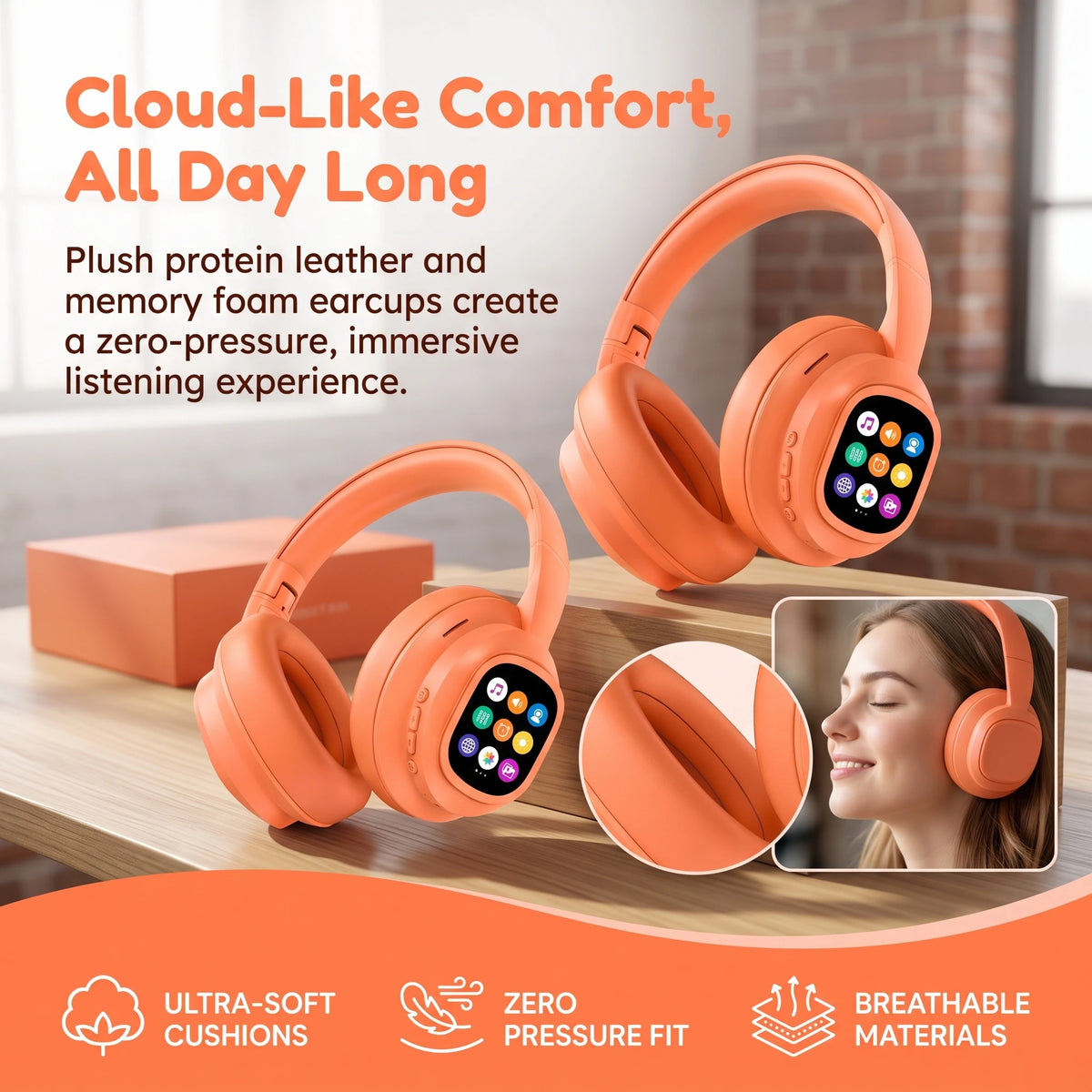 Advanced Bluetooth Over Ear Wireless Headphones With Precise Noise Canceling