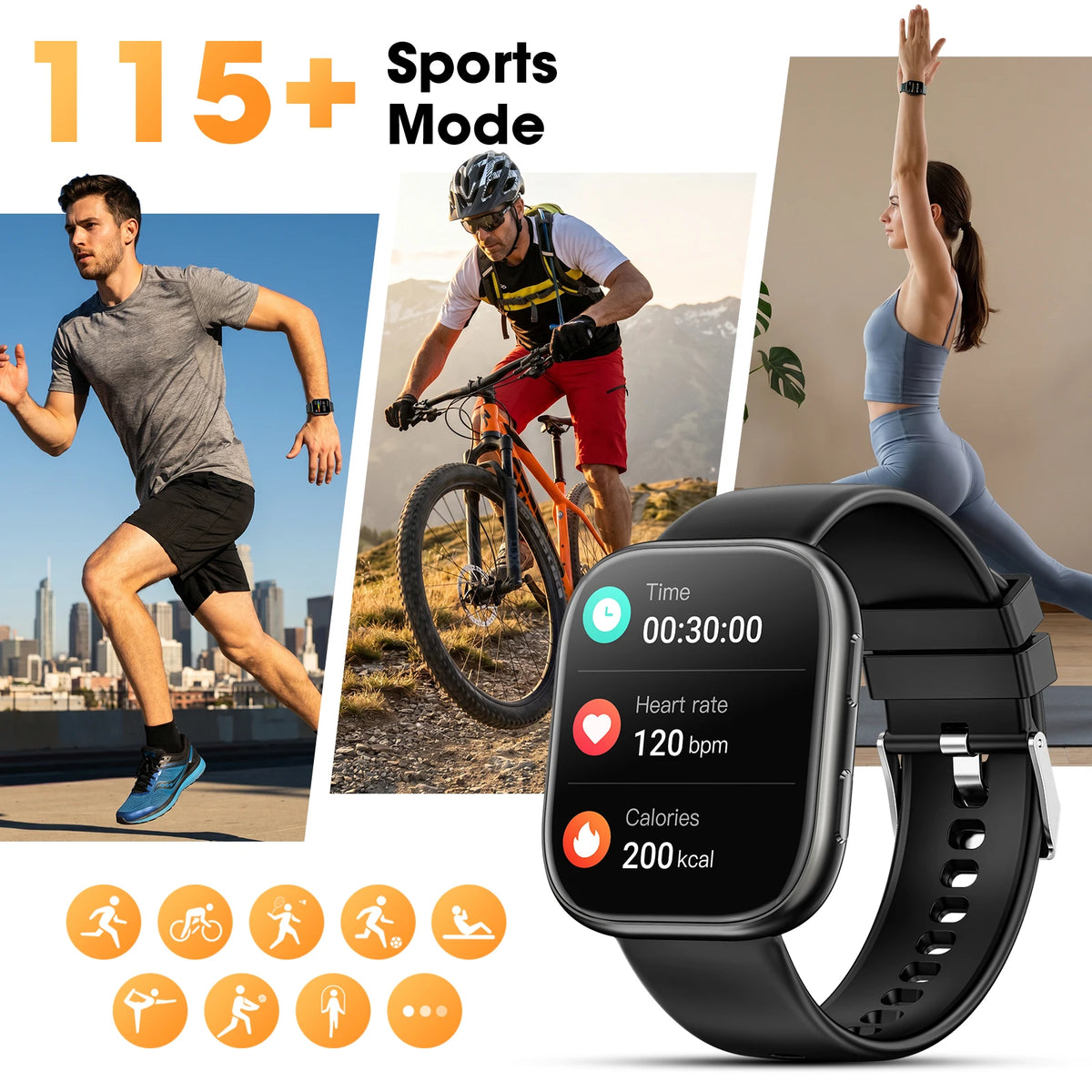 Bluetooth Smart Watch With Heart Rate And SpO2 Tracking