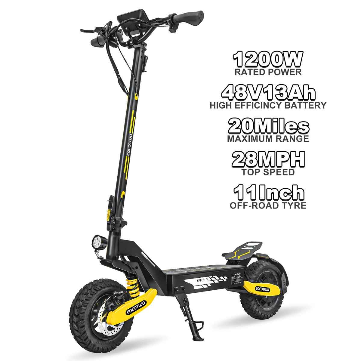 Eoeotwo 1200W Off Road Electric Scooter 48V 30MPH Foldable Option