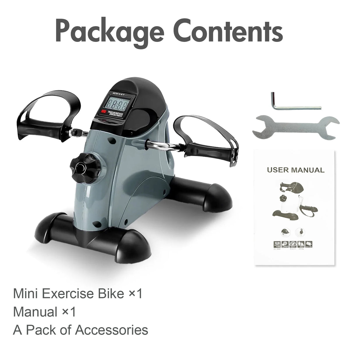 Compact Under Desk Pedal Exerciser Featuring Digital Display Cardio Trainer