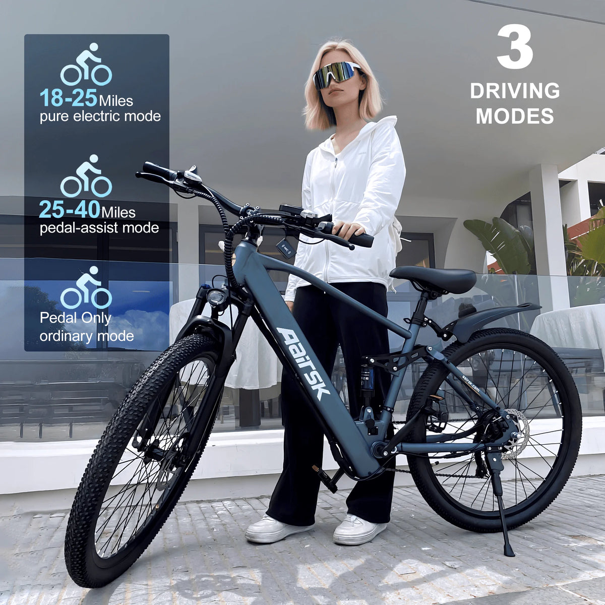 Electric Mountain Bike With 36V Battery And Full Suspension