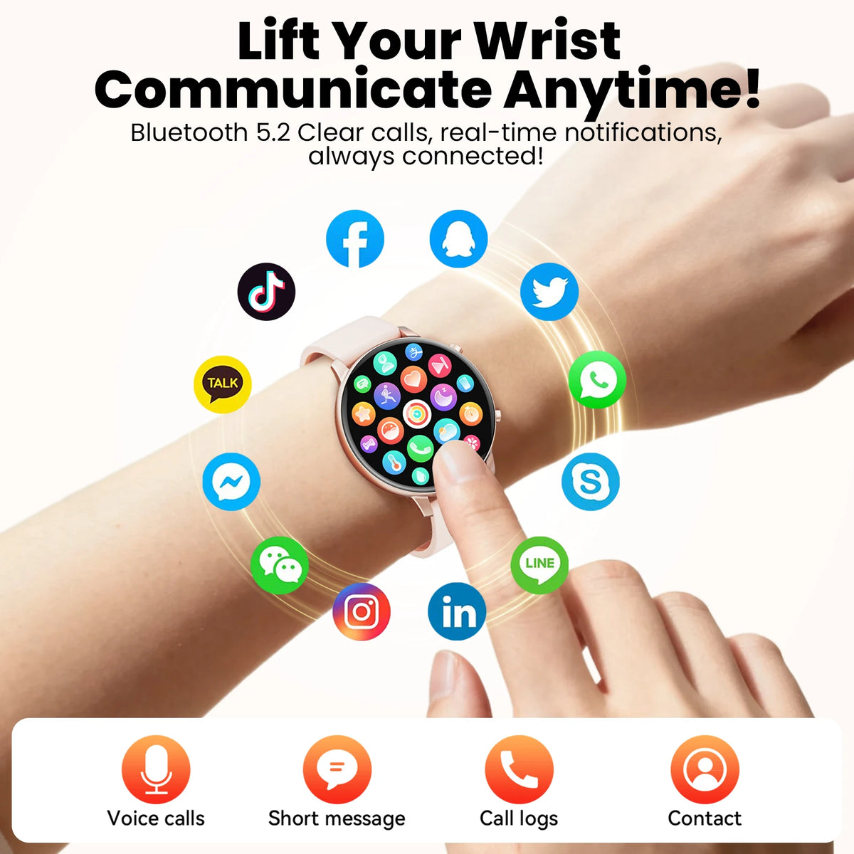 Advanced Bluetooth Smart Watch With Fitness And Health Tracking