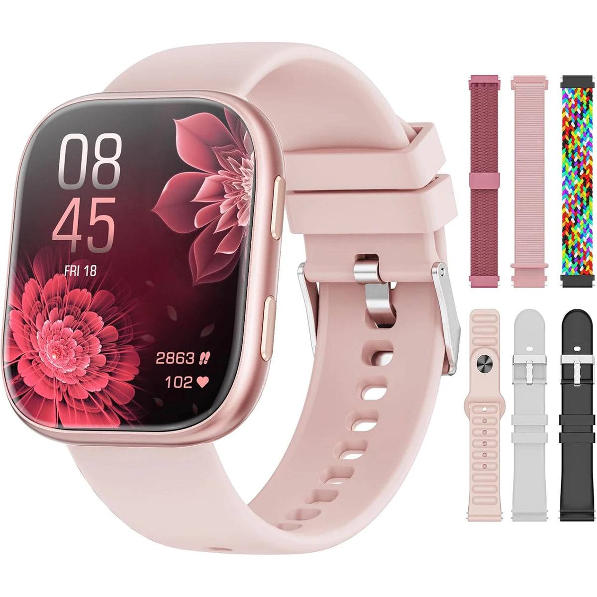 Women Smart Watch Fitness Tracker Heart Rate Monitor IP67 Waterproof