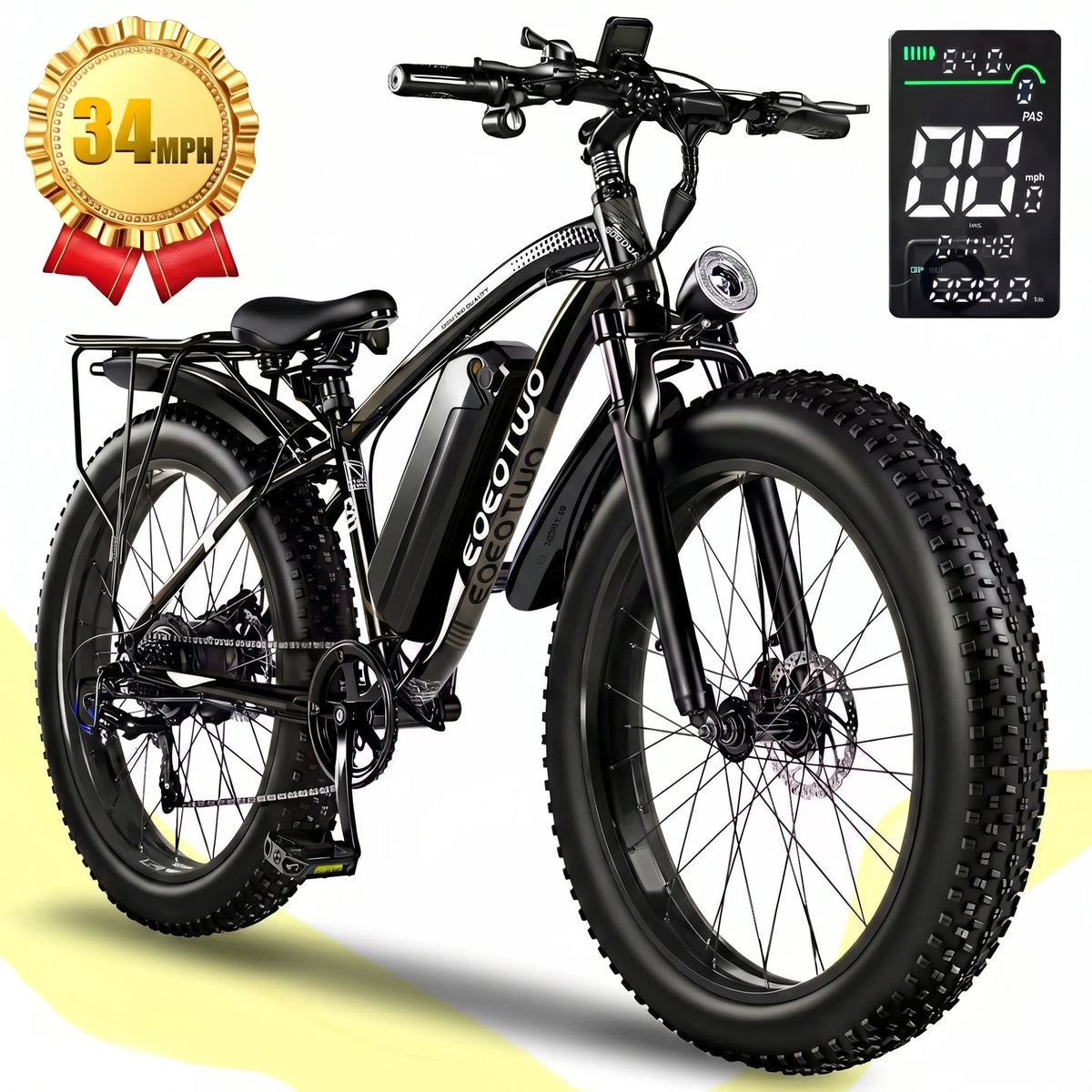 EOEOTWO Adult Electric Bike 48V Removable Battery Aluminum Frame