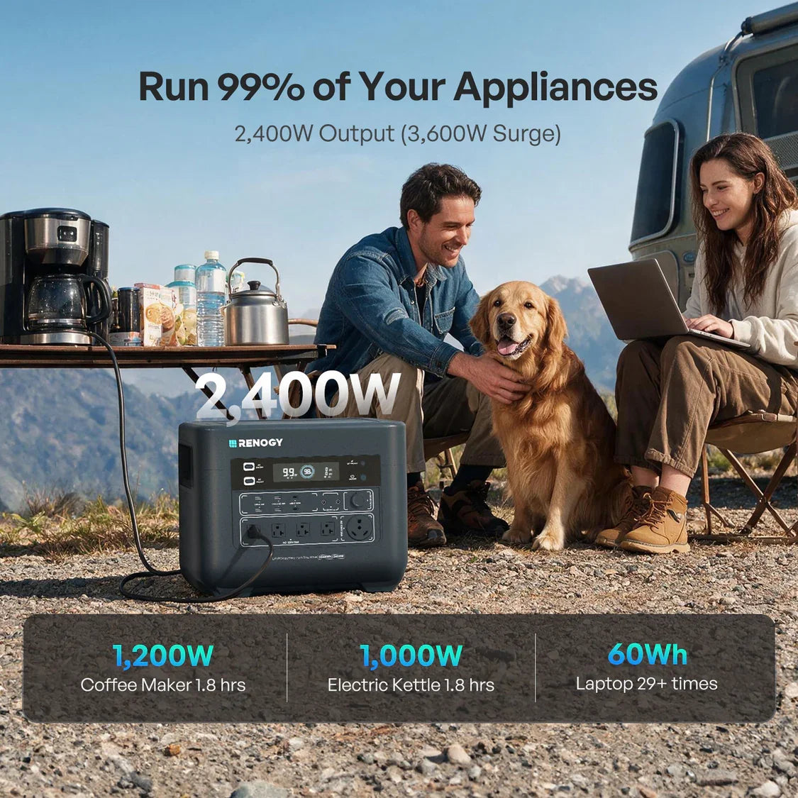 Renogy PowerStation 2000 Portable Solar Generator With 2048Wh Battery