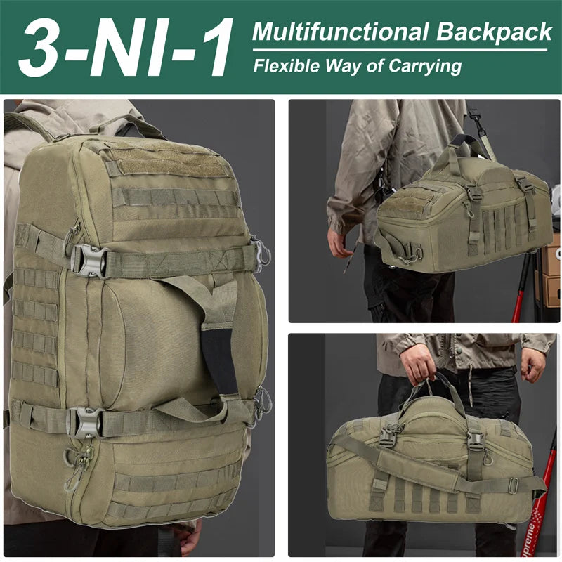 LQARMY Durable Tactical Backpack for Hiking Camping and Travel Adventures