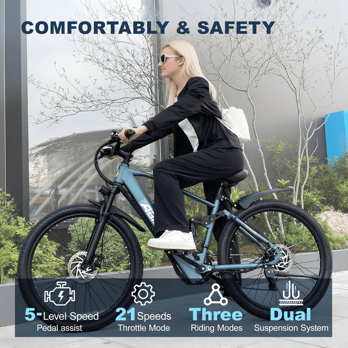 Electric Mountain Bike With 36V Battery And Full Suspension