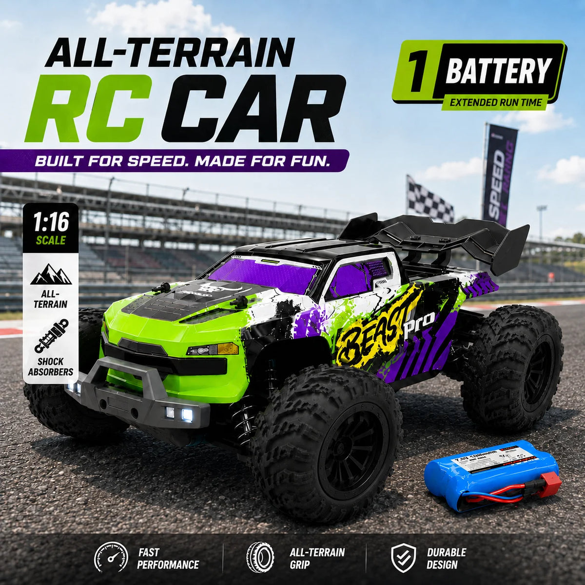 ZNLYRION Off Road RC Buggy Remote Control Racing Truck